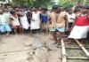 ग्रामीणों ने मगरमच्छ को बनाया बंधक Ghagra River Crocodile
